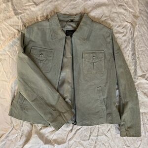 Michael Michelle Leather jacket, greenish grey, size 4XL